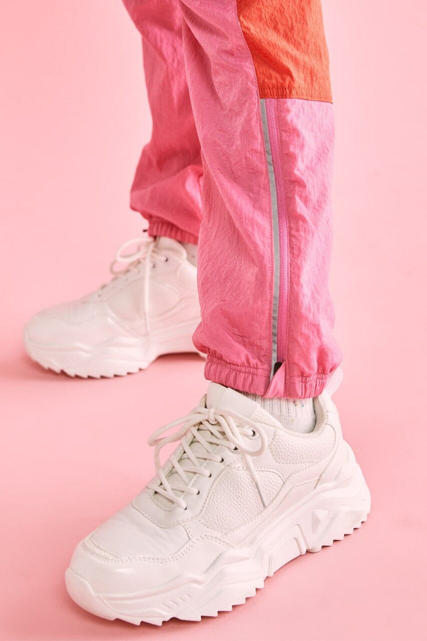 Hello Franki Sport Pink Colorblock Tracksuit Pants for girls