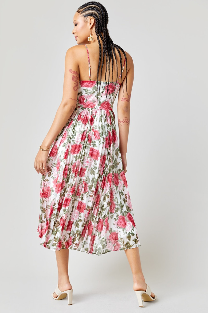 Farrah Floral Pleated Midi Dress