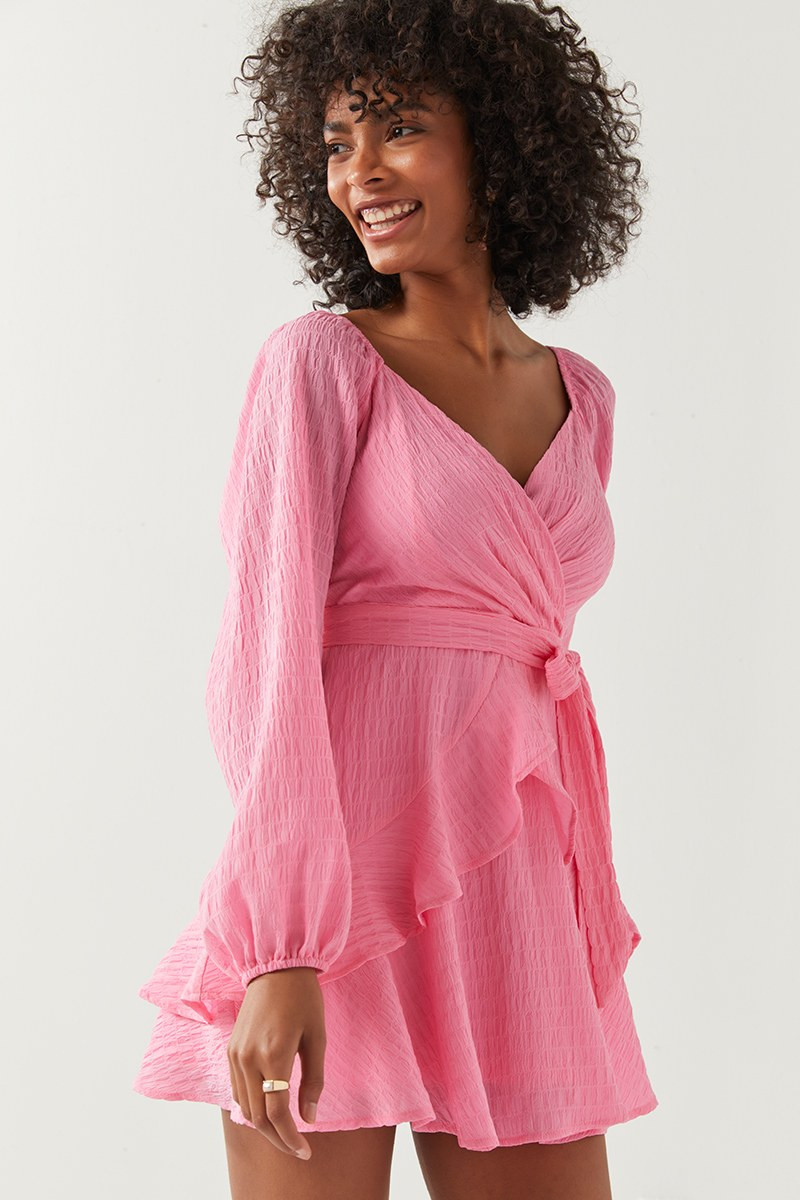 Yvona – Ruffled Knit Turtleneck Dress