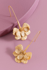 Trove Linear Flower Drop Earrings_0_Gold