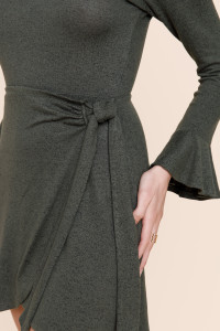 Hailey Wrapped Skirt Dress_4_Olive Green