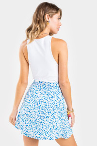 Tommie Floral Front Tie Mini Skirt_2_Cobalt 