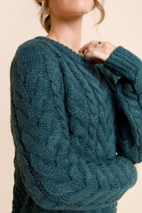 Dafne Cable Knit Sweater_5_Green