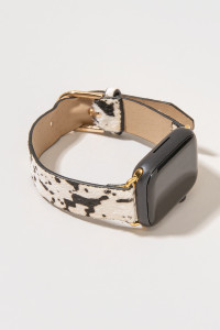Hayde Cow Print Smart Watch Band_0_Black and White