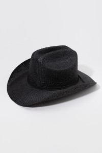 Justine Tight Weave Cowboy Hat _1_Black