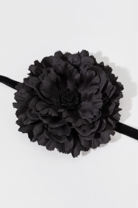 Valarie Flower Choker Necklace _1_Black