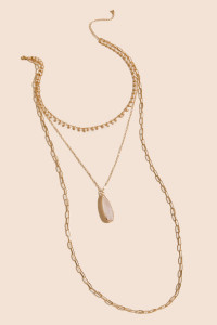 Madeline Layered Semi-Precious Stone Necklace_0_Blush