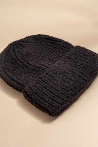 Pam Fuzzy Ribbed Beanie