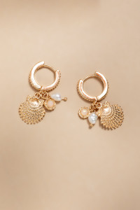 Etta Pave Charm Huggie Earrings