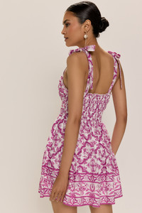 Brittany Printed Tie Strap Mini Dress