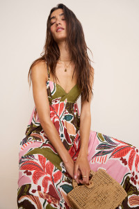 Mara Palm Print Maxi Dress