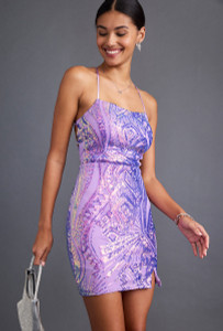 Joy Lace Up Sequin Mini Dress