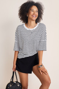 Marina Short Sleeve Striped Dolman Tee