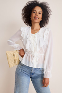 Gabbie Ruffle Front Blouse_0_Ivory