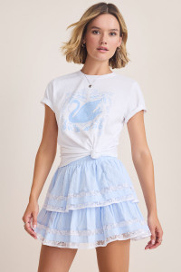 Connie Lace Tiered Mini Skirt