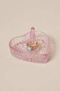 Glass Heart Ring Dish