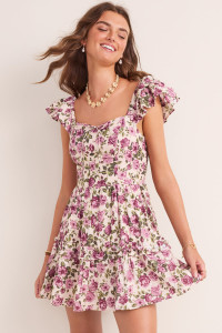 Mary Floral Tiered Mini Dress