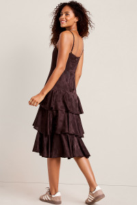 Cassie Tiered Jacquard Midi Dress