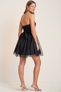 Dora Strapless Glitter Mini Dress