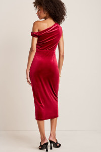 Blair Off the Shoulder Velvet Midi Dress