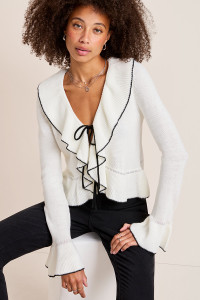Hannah Ruffled Collar Cardigan