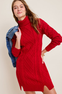 Gabrielle Turtle Neck Sweater Mini Dres