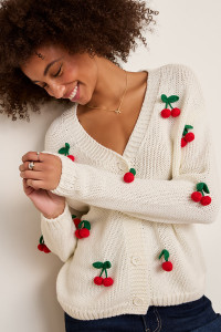 Cherry Bobble Cardigan