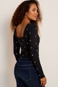 Marcy Embroidered Heart Bodysuit