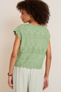 Lisa Scalloped Knit Sweater Tee