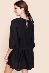 Coreen Textured Knit Swing Dress_6_Black