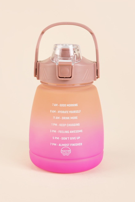 MAYIM Motivational Lantern Hydrate Bottle Pink