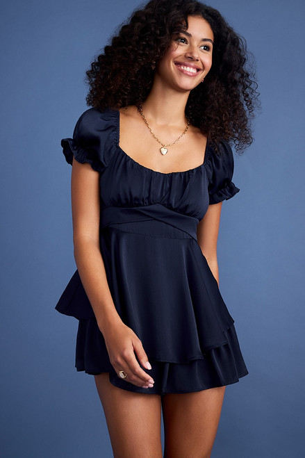 Vimmi Satin Tiered Romper