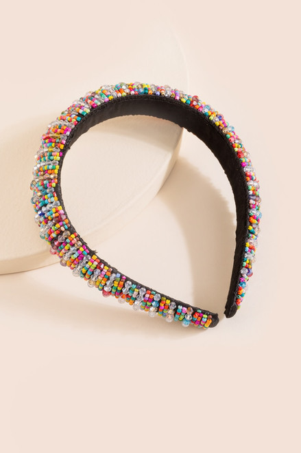 Samantha Multi-Colored Seed Beaded Headband