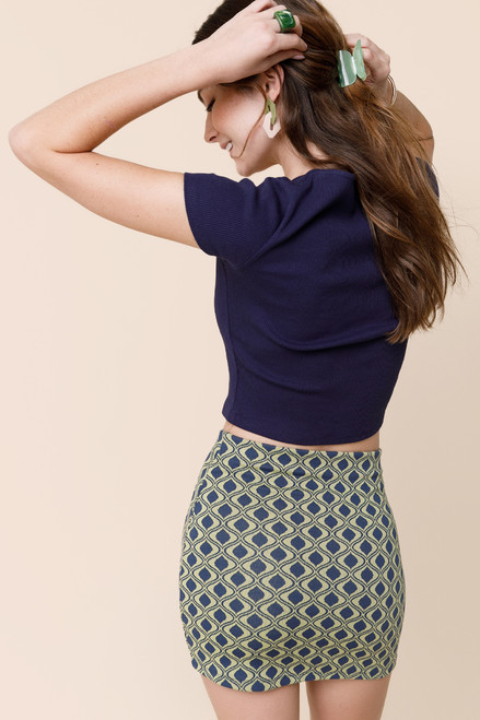 Dorian Abstract Fitted Mini Skirt