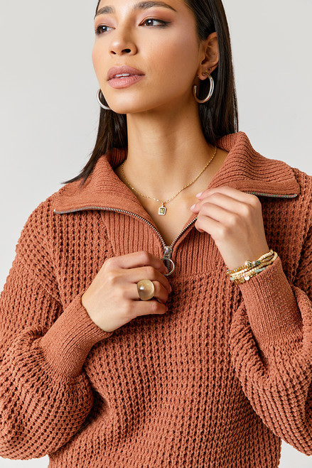 Edith Waffle Pullover Sweater