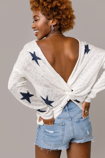 Niamh Star Back Knot Pullover Sweater