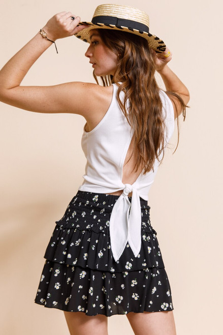 Emma Floral Tiered Mini Skirt