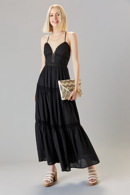 Emerie Lace Trim Maxi Dress