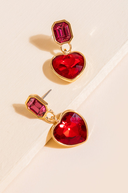 Ainhoa Glass Heart Drop Earrings