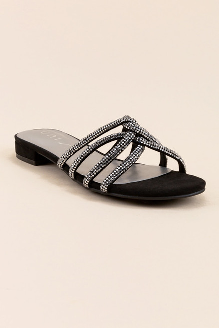 Chloe Rhinestone Slide Sandals