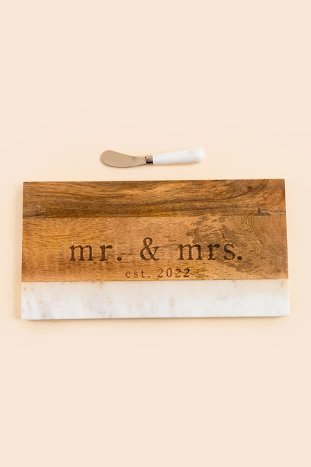 Mr & Mrs Wood Marble Board Set