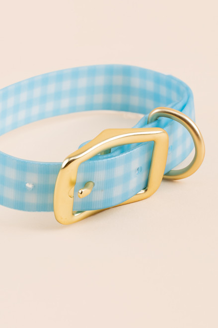 Gingham Dog Collar Large