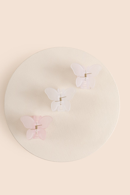 Kathee Frosted Butterfly Hair Clip Set