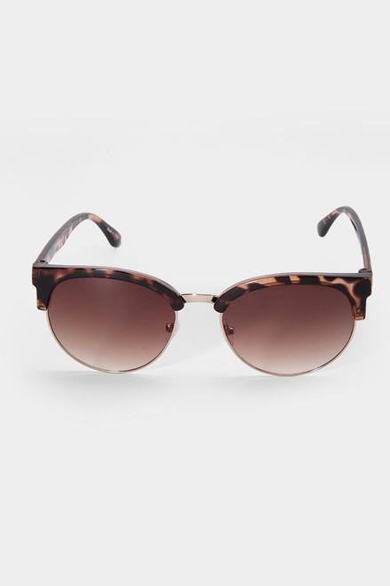 Becky Round Leopard Wayfarer Sunglasses