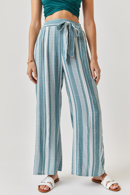 Camilla Waist Tie Stripe Culotte Pants