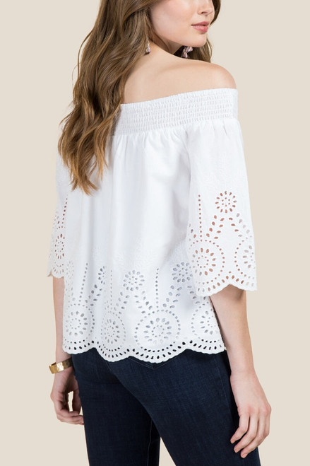 Maliha Cut Out Eyelet Embroidered Blouse