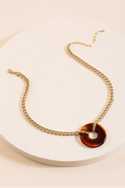 Isabella Chain Resin Pendant Necklace