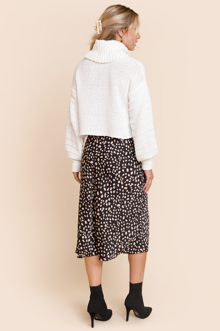 Michelle Leopard Midi Skirt