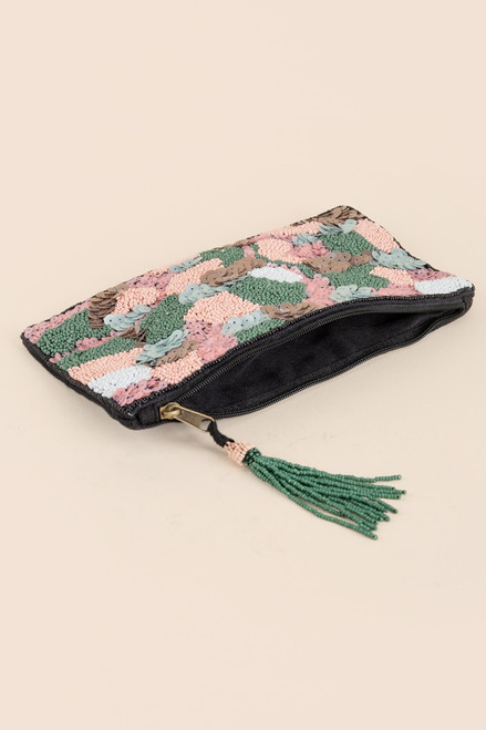 Emily Multi Beaded Sequin Pouch