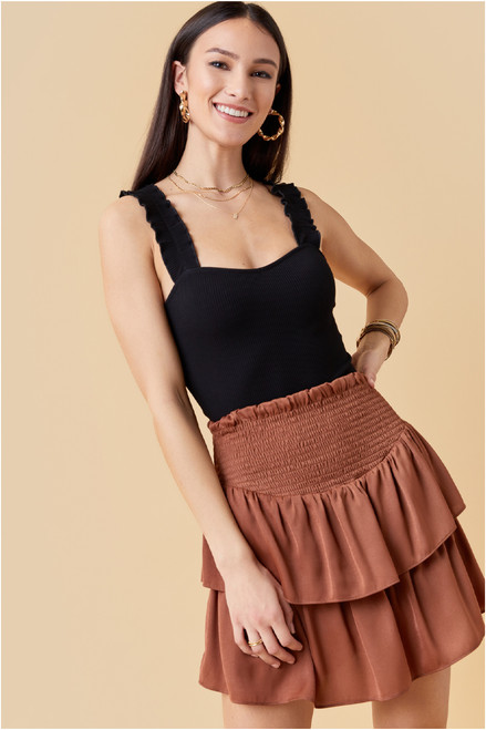 Shanna Smocked Waist Flippy Mini Skirt